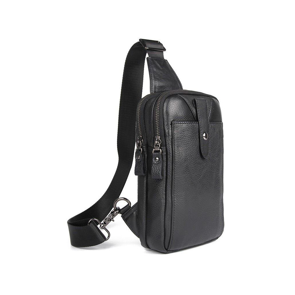 Сумка Vintage Шкіряна в зернистій шкірі через плече Чорна (14950) - зображення 2