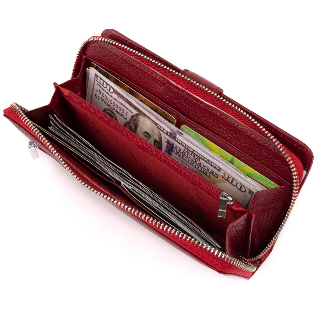 Гаманець ST Leather Зі шкіри жіночий Бордовий (19307) - изображение 6