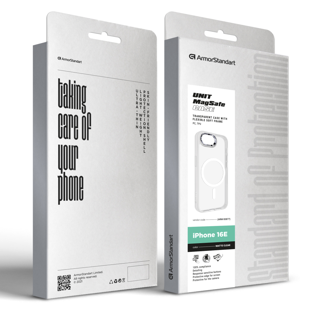 Чохол до мобільного телефона Armorstandart Unit MagSafe Apple iPhone 16e Matte Clear (ARM83877) - зображення 7