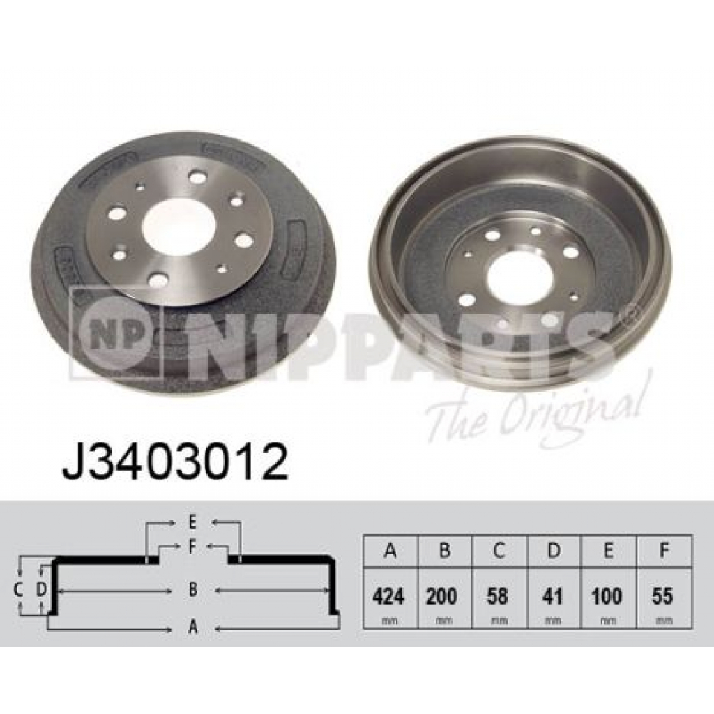 Гальмівний барабан Nipparts J3403012 - зображення 1