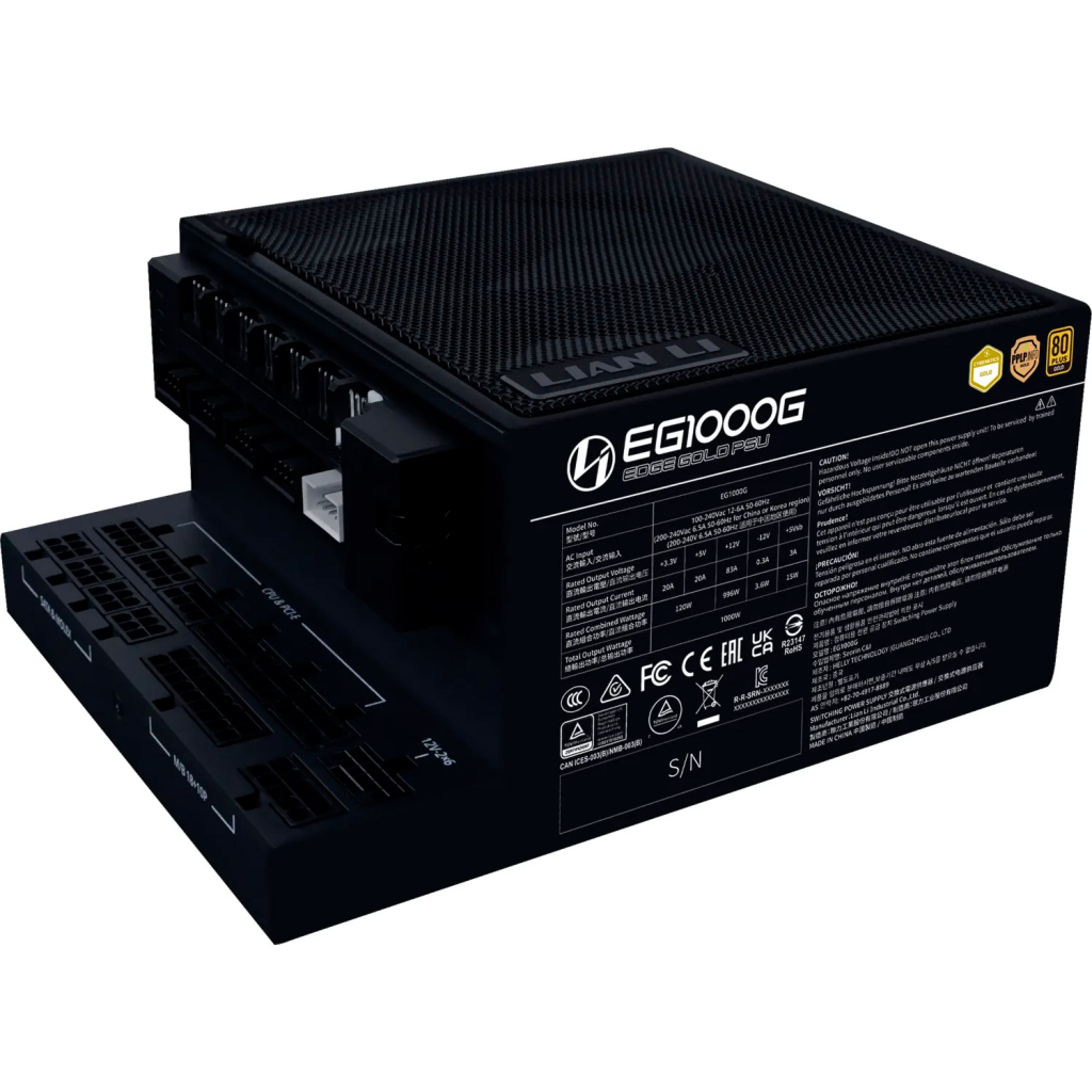 Блок живлення Lian Li 1000W EDGE GOLD Black (G9P.EG1000G.BH00.EU) - зображення 1