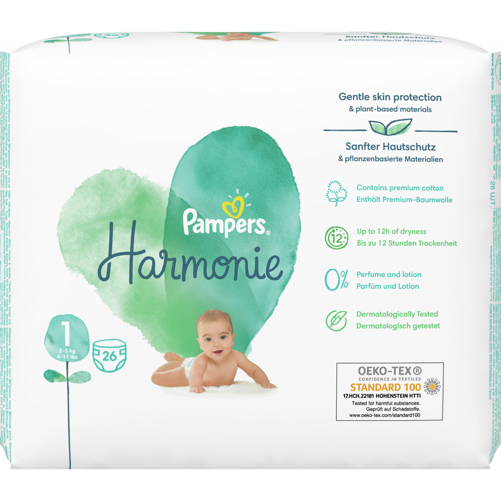Підгузки Pampers Harmonie Newborn Розмір 1 (2-5 кг) 26 шт (8006540156155) - зображення 2