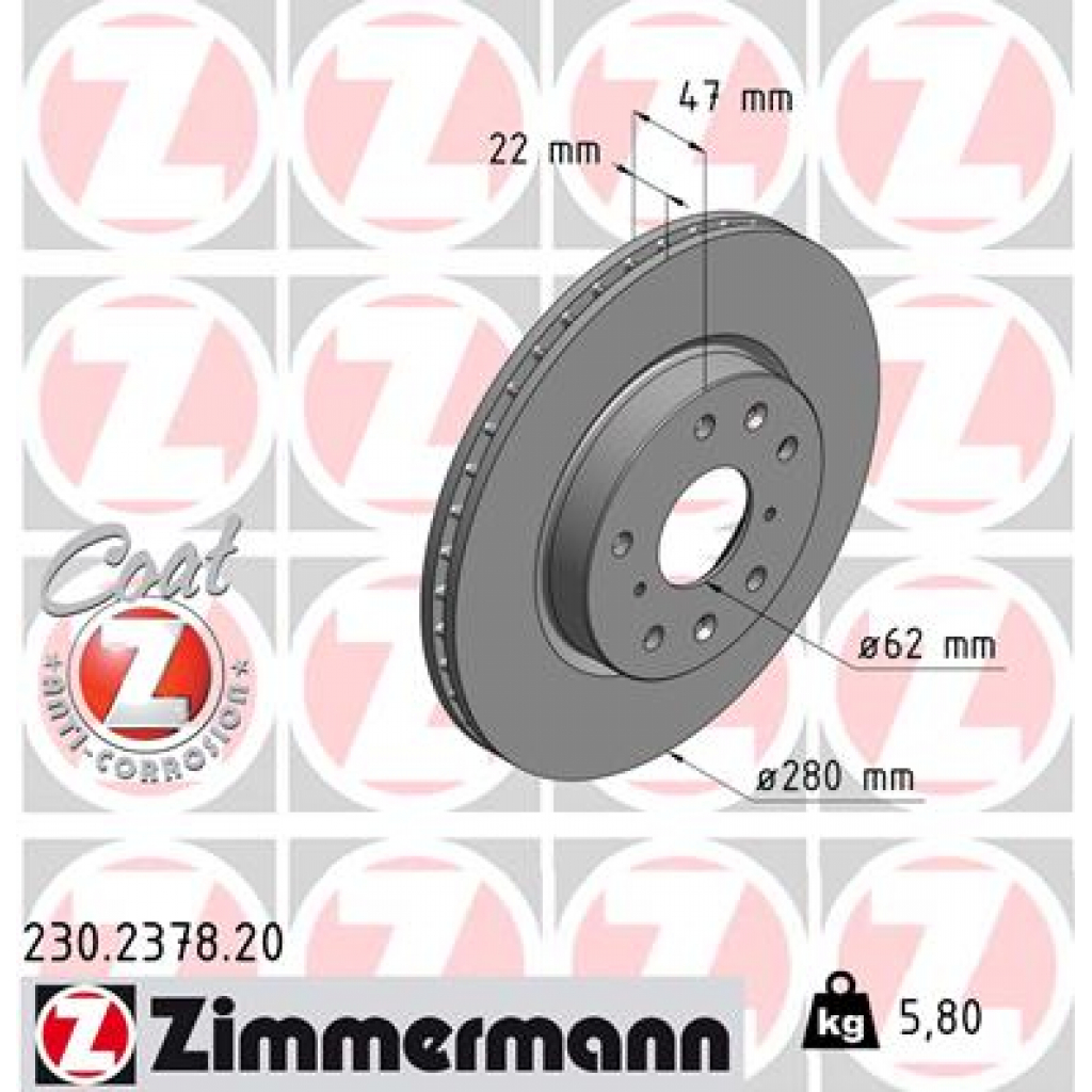Гальмівний диск ZIMMERMANN 230.2378.20 - зображення 1