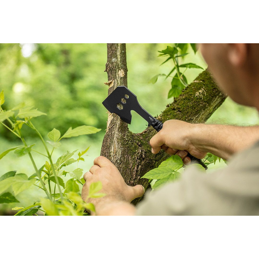 Сокира Neo Tools 26см, лезо 8см, 3Cr13, ручка з паракорду (63-118) - изображение 7
