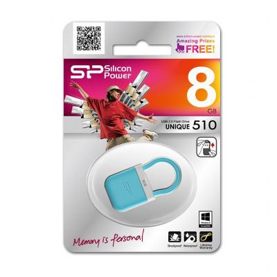 USB флеш накопичувач Silicon Power 8Gb Unique 510 blue (SP008GBUF2510V1B) - зображення 4