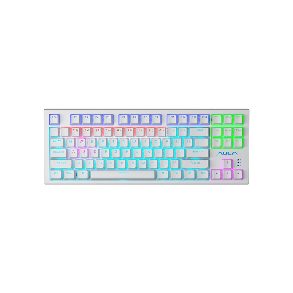 Клавіатура Aula F3032 White keycaps plus 21 Yellow keys KRGD Brown USB UA White (6948391201757) - зображення 1