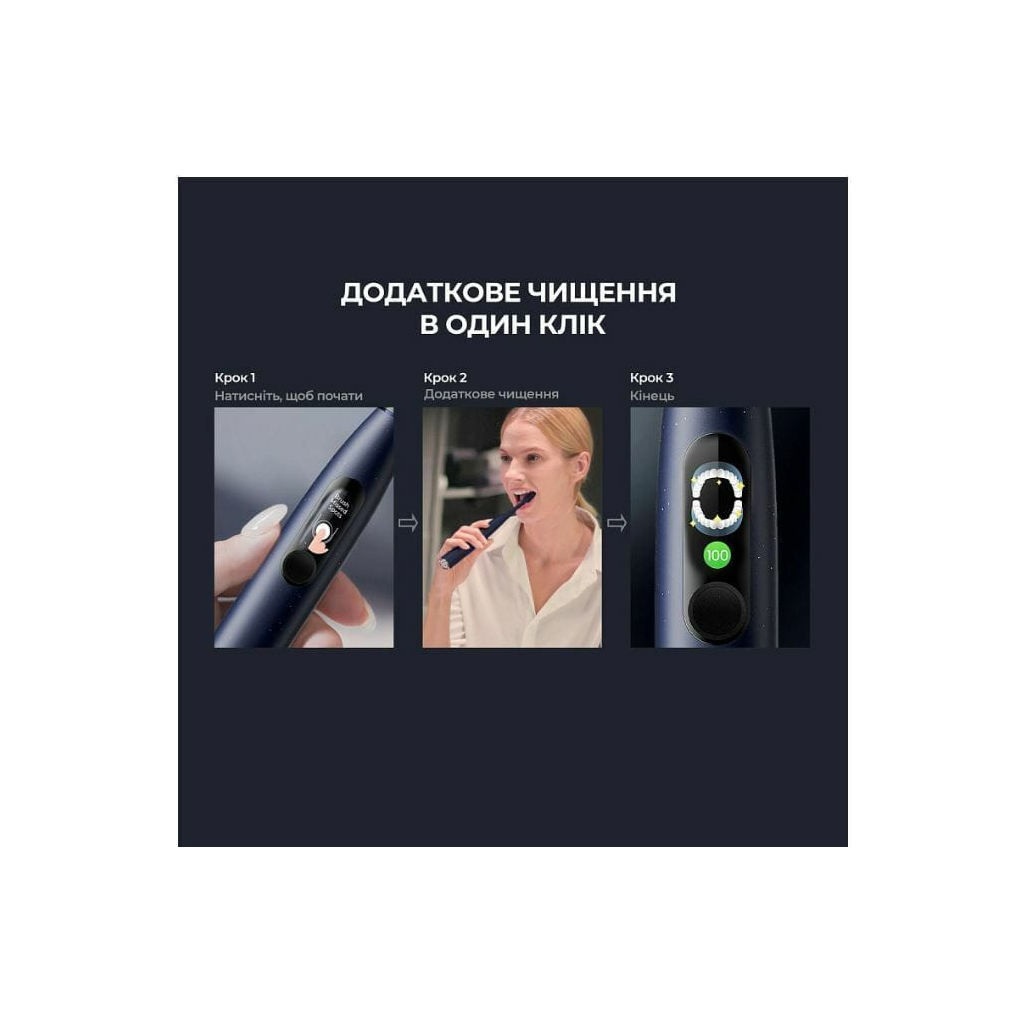 Електрична зубна щітка Oclean X Pro Digital Electric Toothbrush Dark Blue (6970810553482) - зображення 10