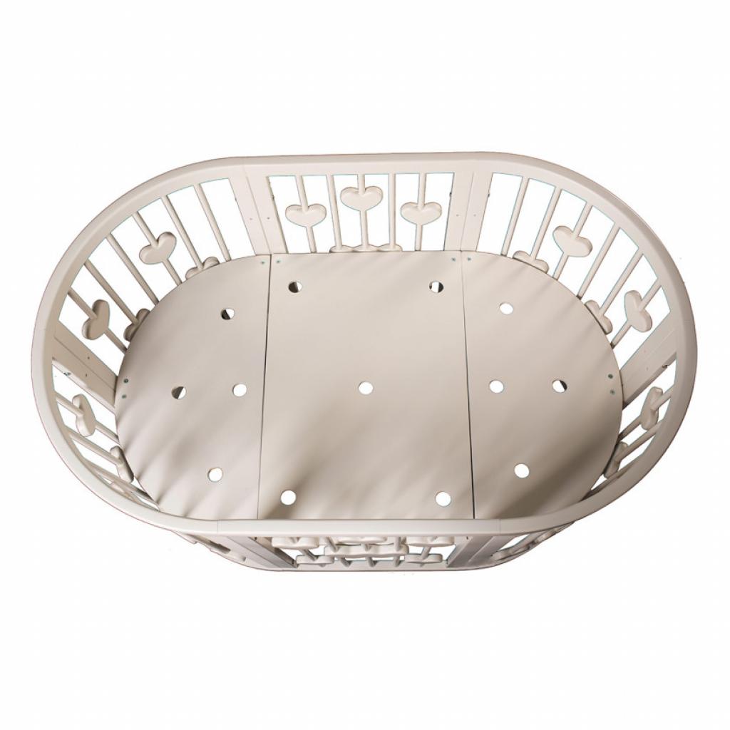 Ліжечко Ingvart SMART BED ROUND з сердечками молочний (1349001) - зображення 2