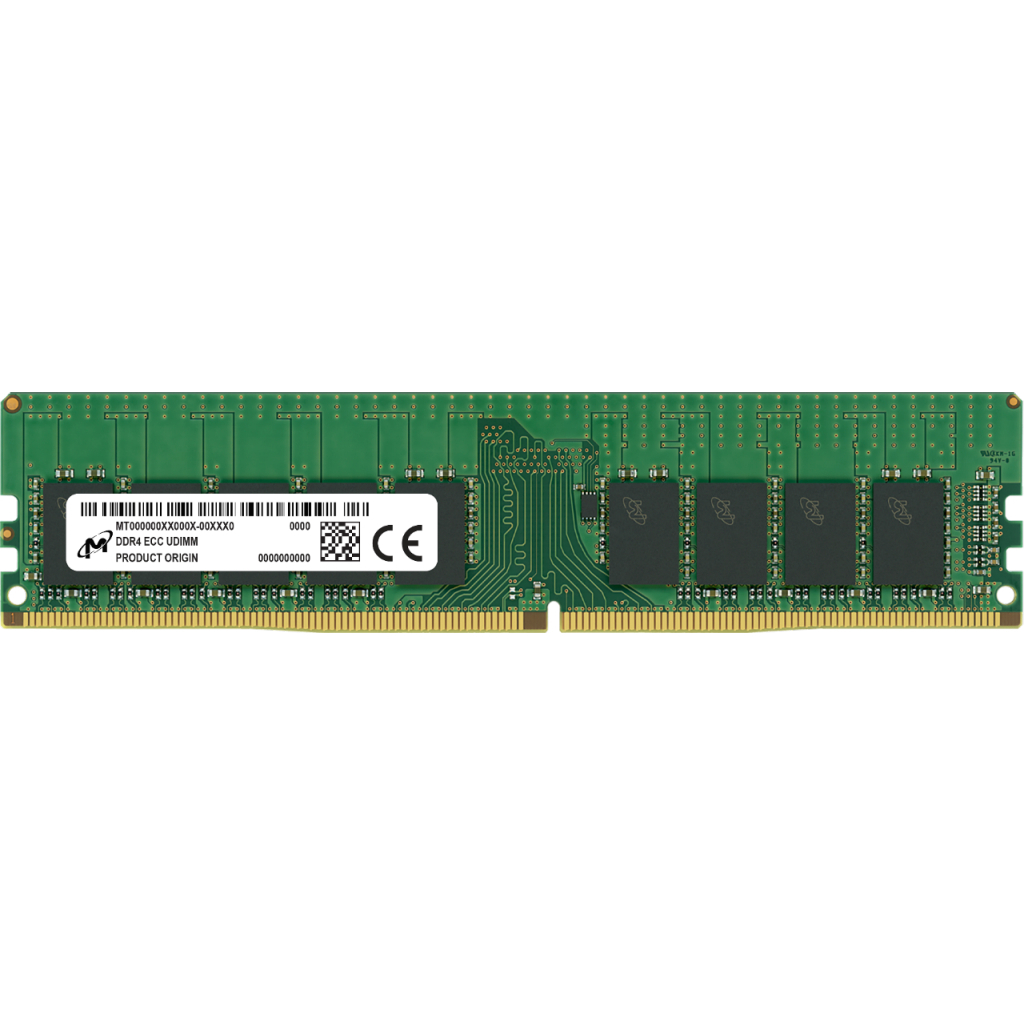 Модуль пам'яті для сервера DDR4 16GB ECC UDIMM 3200MHz 1Rx8 1.2V CL22 Micron (MTA9ASF2G72AZ-3G2F1R) - зображення 1