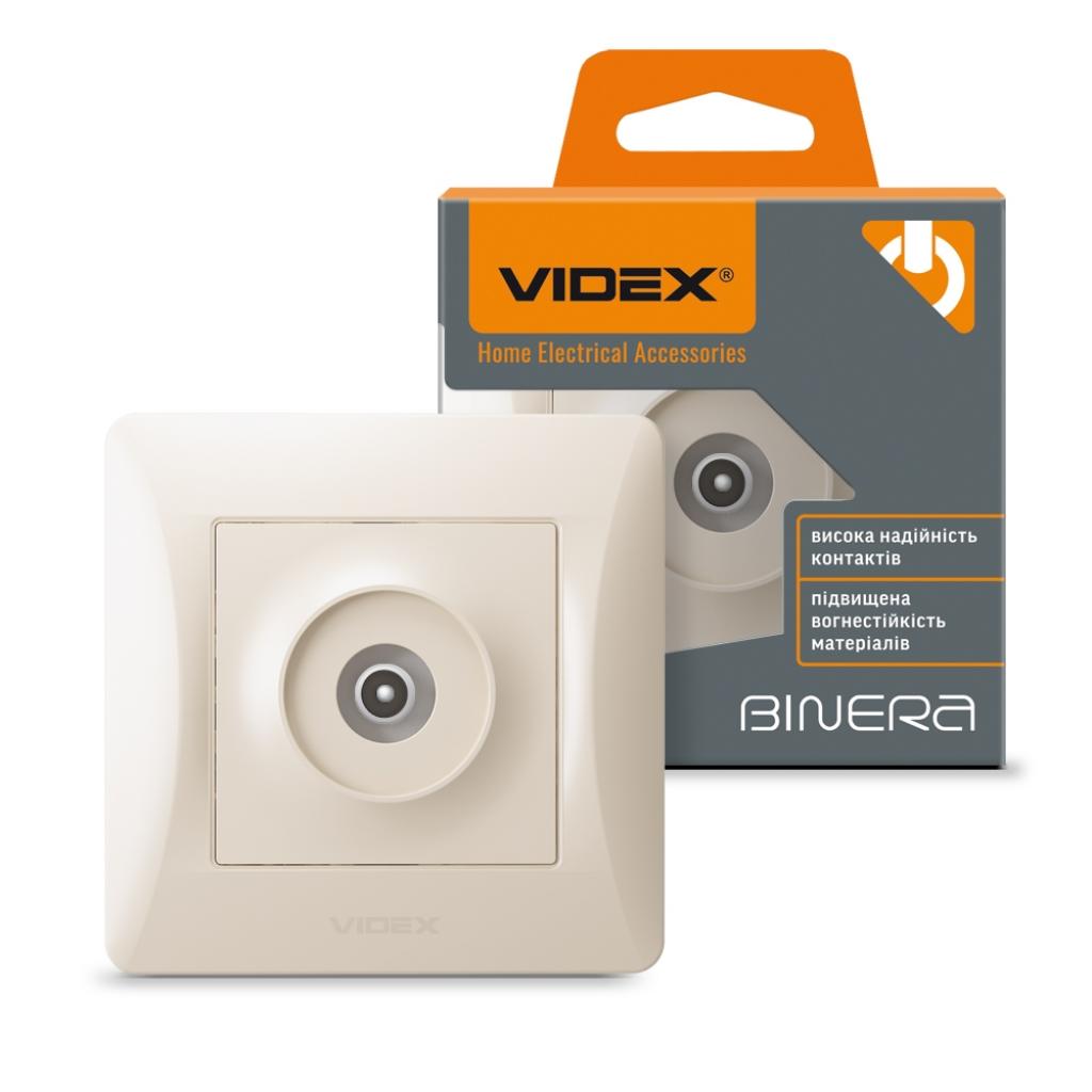 ТВ розетка Videx BINERA TV одинарна кремо (VF-BNSK1TVME-CR) - изображение 4