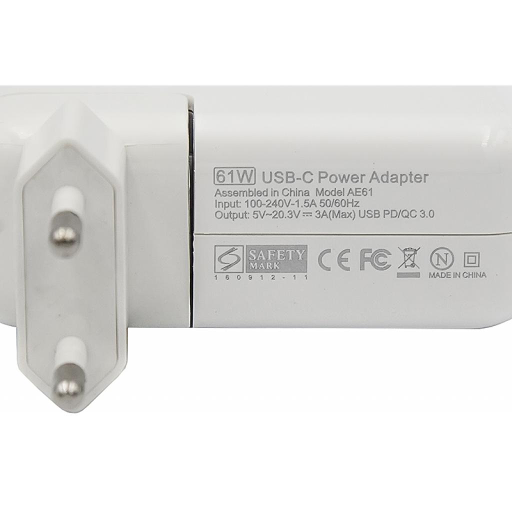 Блок живлення до ноутбуку PowerPlant APPLE 220V, 20V 61W (USB Type-C) (AP61HCUSB) - зображення 3