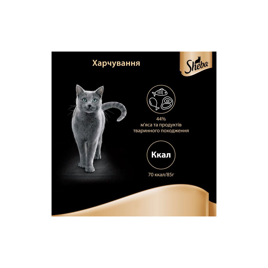 Вологий корм для кішок Sheba cig POU з домашньою птицею в соусі 85 г (4770608257293) - зображення 7