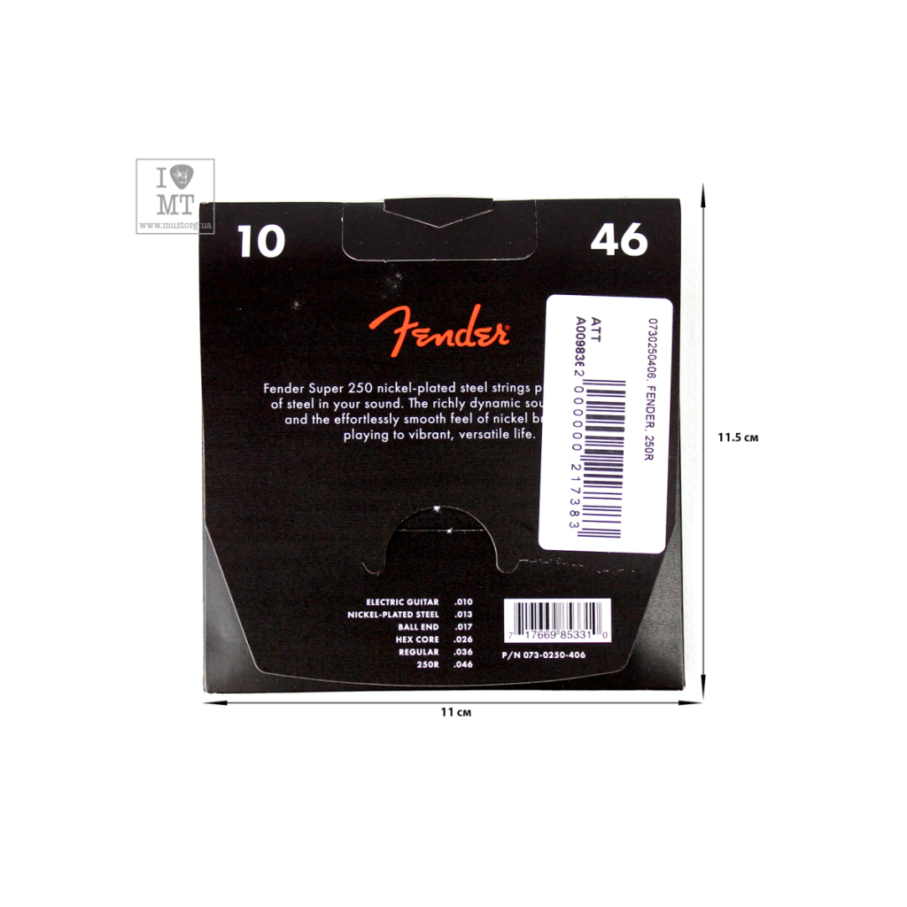 Струни для гітари Fender 250R Nickel-Plated Steel Guitar Strings (10-46) (A009836) - зображення 2