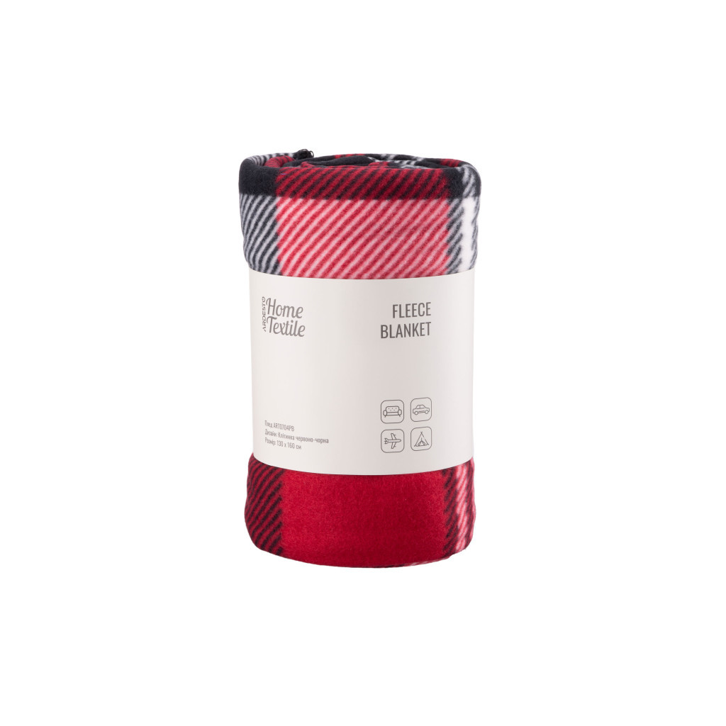 Плед Ardesto Fleece клітинка червоно-чорна 130х160 см (ART0704PB) - зображення 1