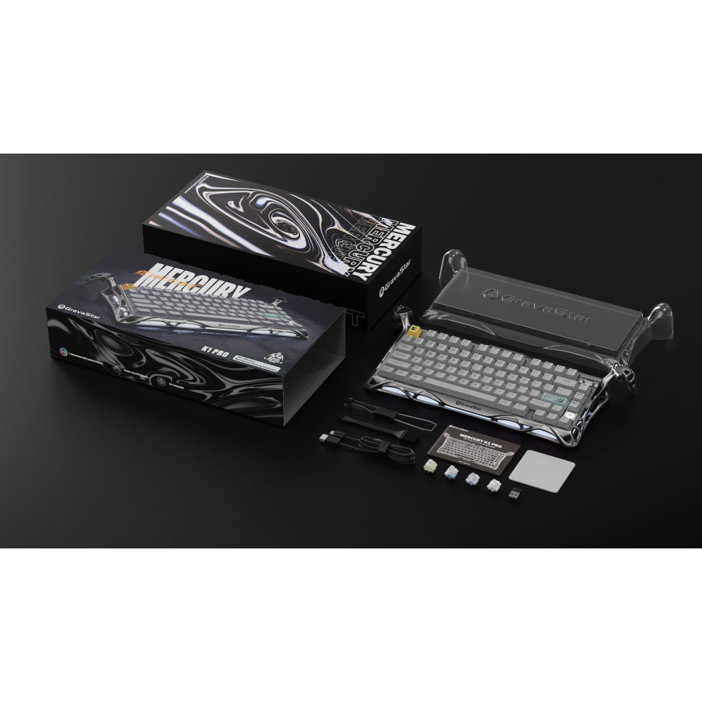 Клавіатура GravaStar Mercury K1 Pro TKL Wireless/Bluetooth/USB UA Grey (GSK1PRO_GRY) - зображення 11