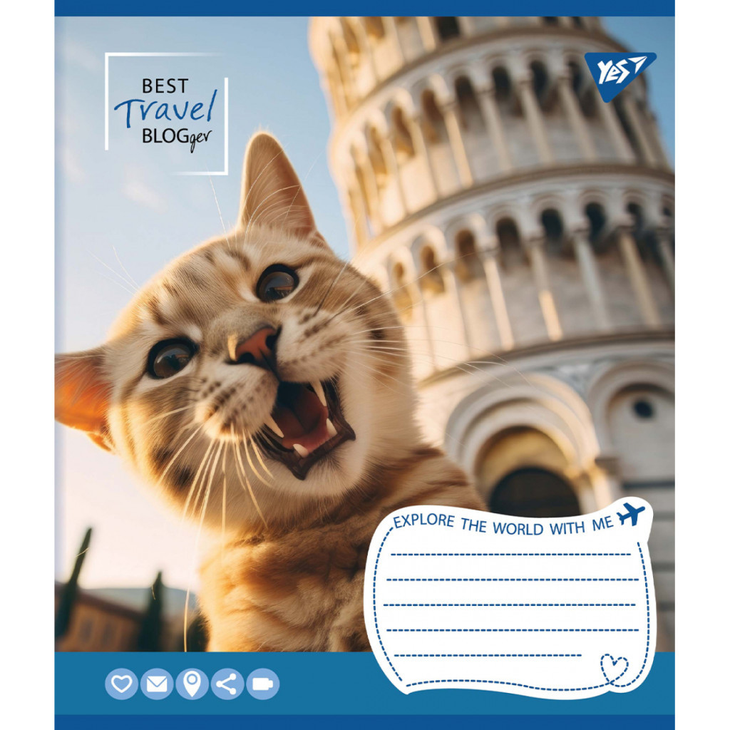 Зошит Yes Best travel blogger 24 аркушів лінія (767037) - зображення 5