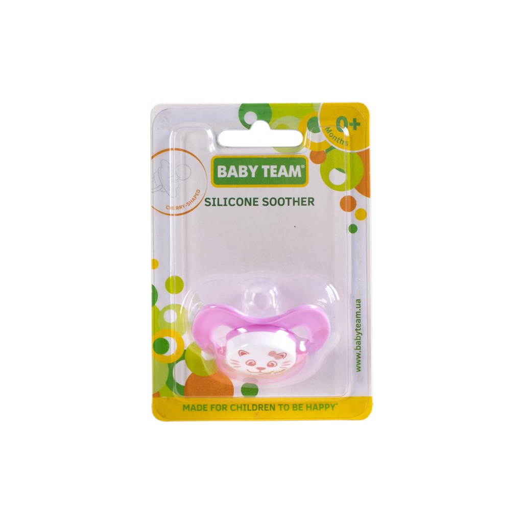 Пустушка Baby Team силіконова вишнеподібної форми 0+ міс (3003_рожевий) - зображення 4