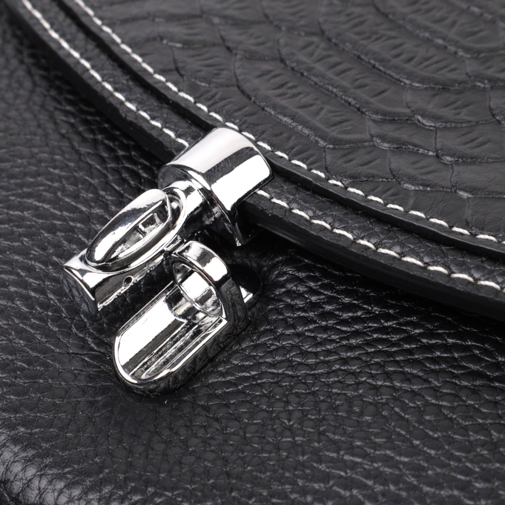 Сумка Vintage Шкіряна жіноча із засувкою Чорна (22416) - зображення 6