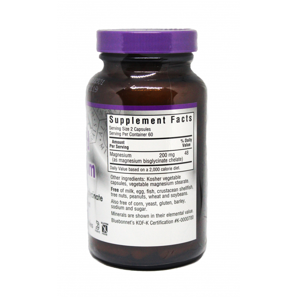 Мінерали Bluebonnet Nutrition Хелатний Магній, Albion, 120 гелевих капсул (BLB-00683) - зображення 2