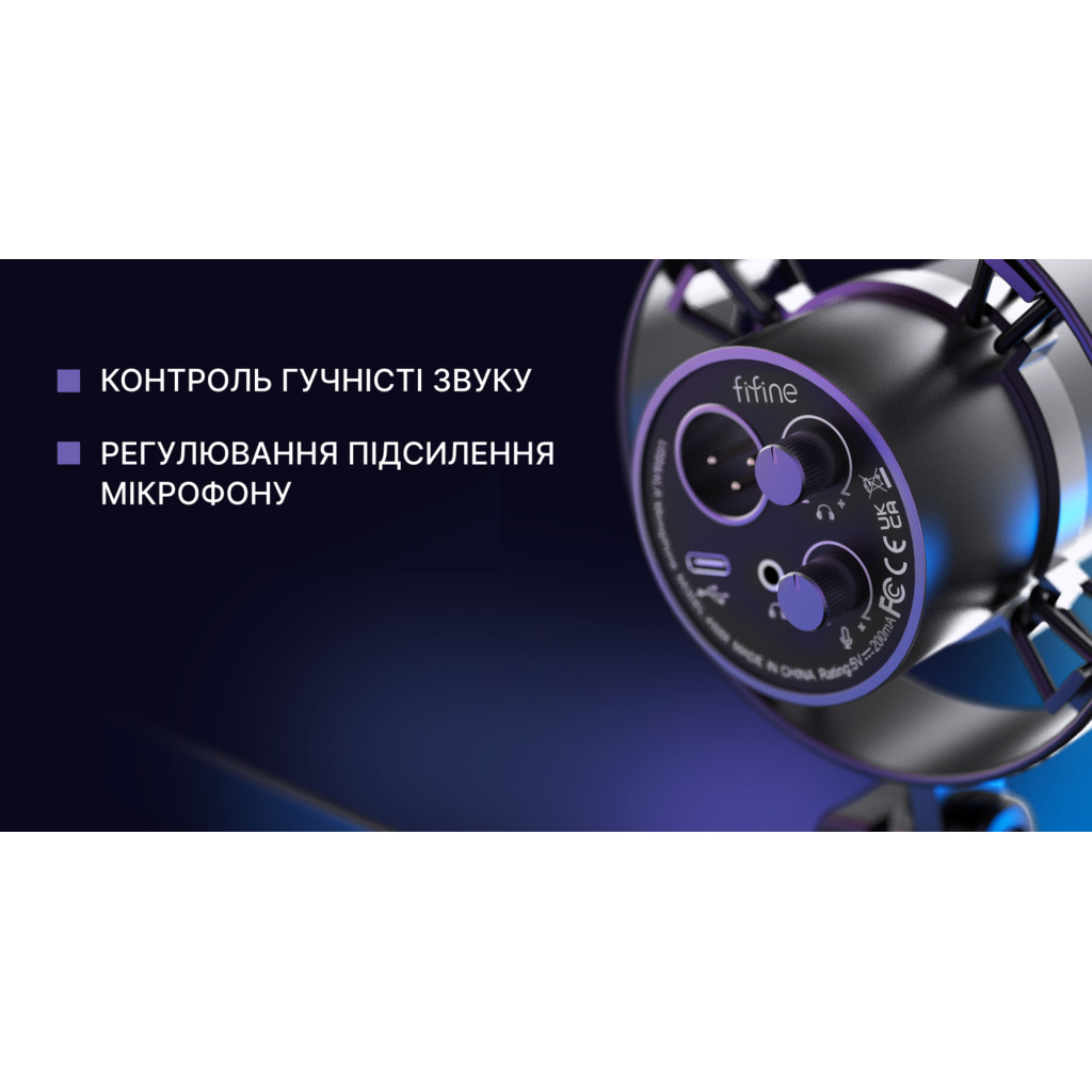 Мікрофон Fifine K688 USB Black (K688) - изображение 5