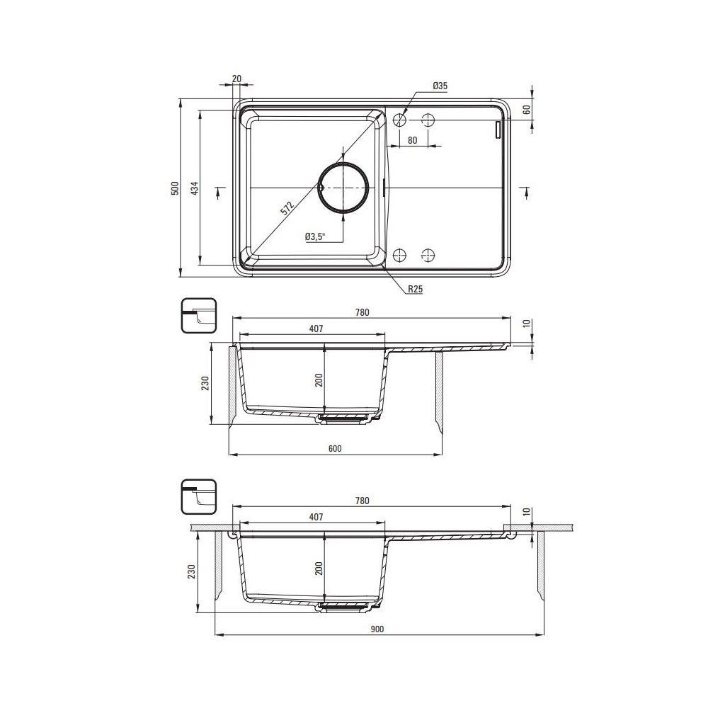 Мийка кухонна Deante Momi (ZKM_T113) - зображення 4