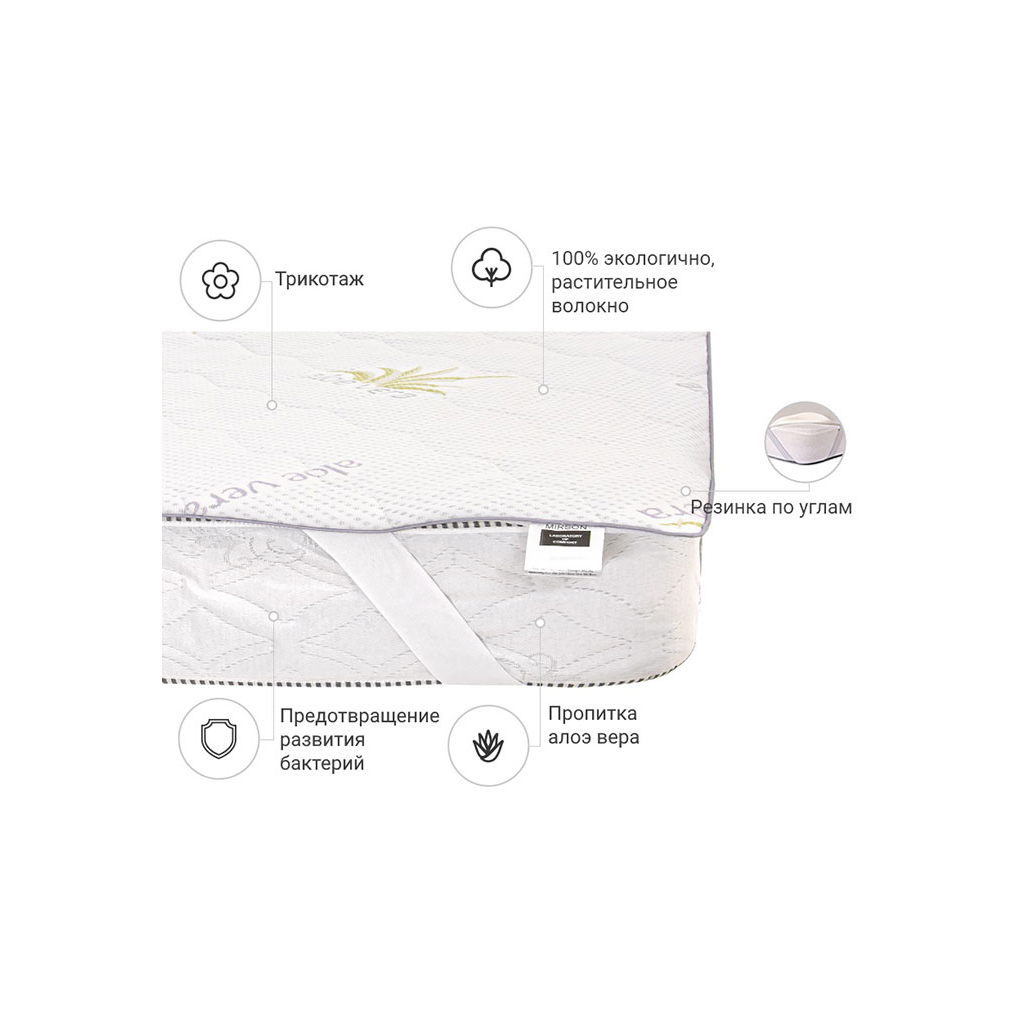 Наматрацник MirSon №1018 Alberto Cotton Aloe Vera 120х200 см (2200001500525) - зображення 2
