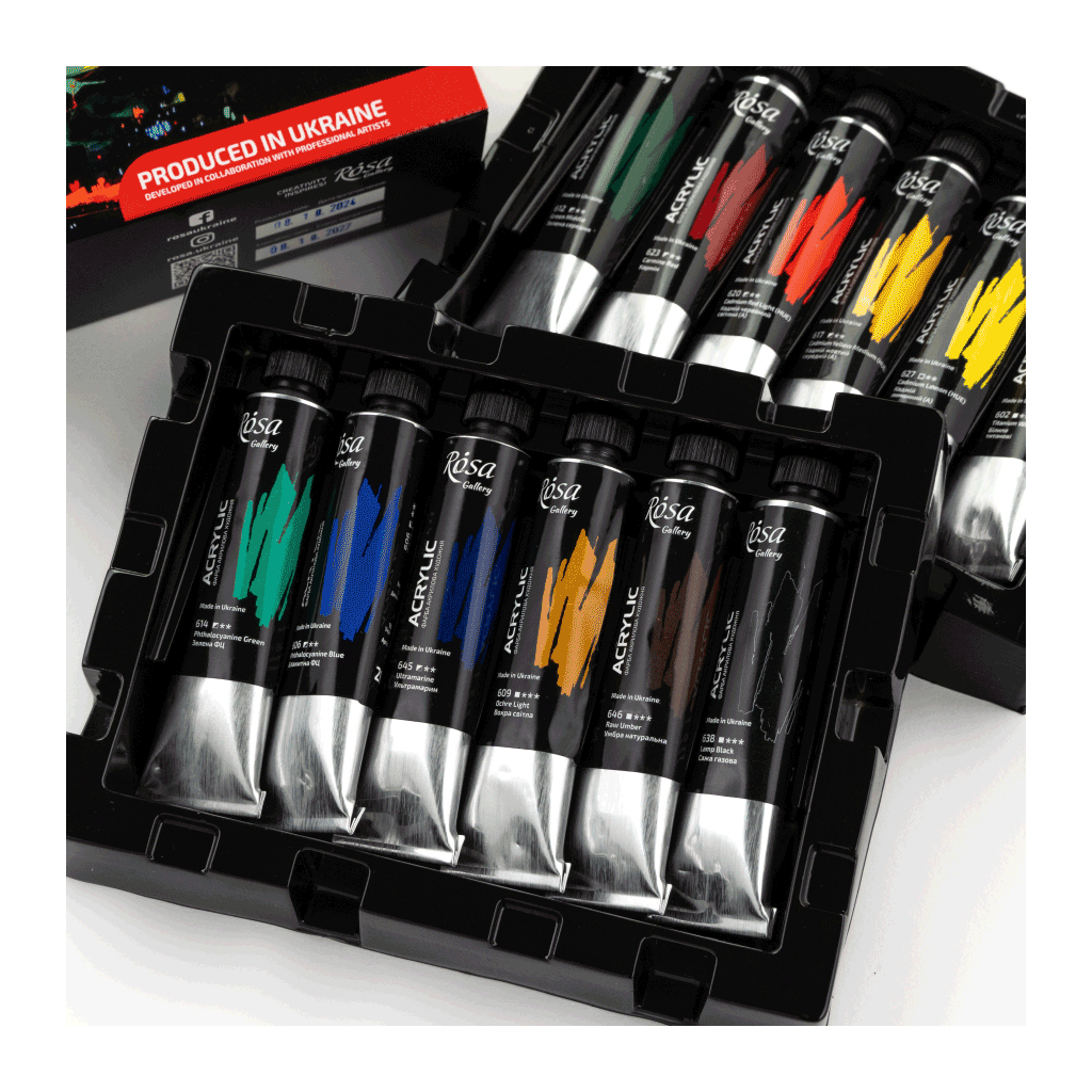 Акрилові фарби Rosa Gallery 12 x 20 мл, блістер (4823098538158) - зображення 2