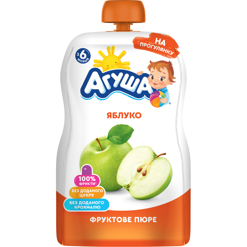 Дитяче пюре Агуша Яблуко 90 г (4823063115971) - зображення 1
