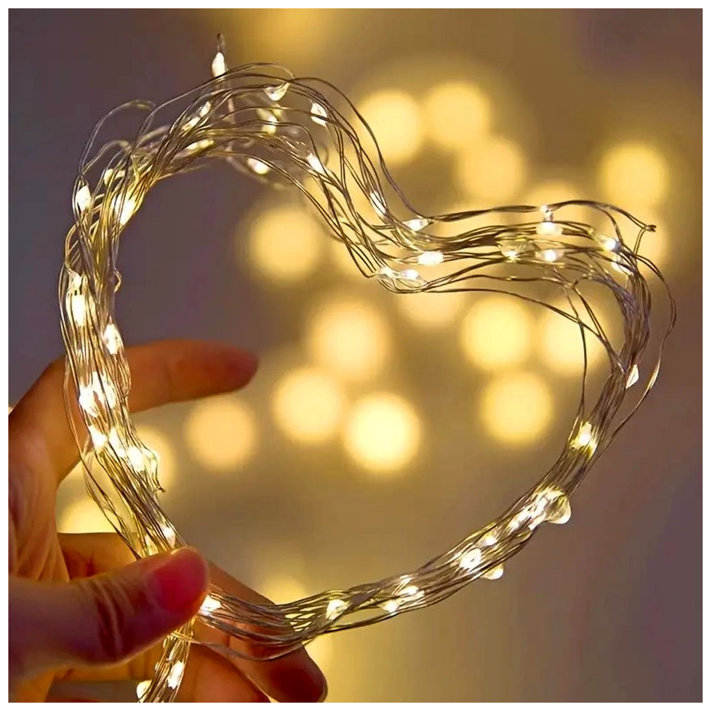 Гірлянда ColorWay Струна LED 100 10 м теплий колір 3 AA Battery (CW-G-100L10NB) - зображення 10