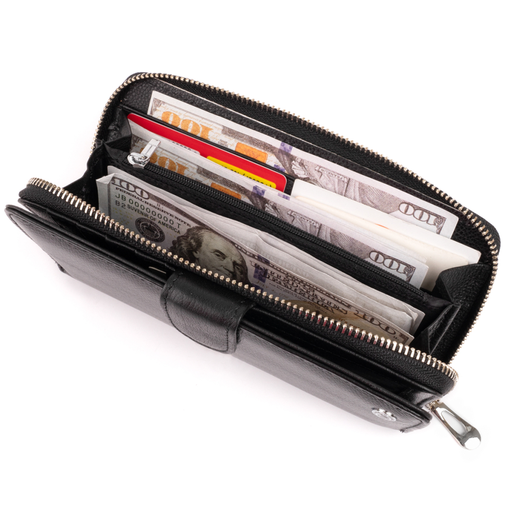 Гаманець ST Leather Зі шкіри унісекс Чорний (19300) - изображение 5