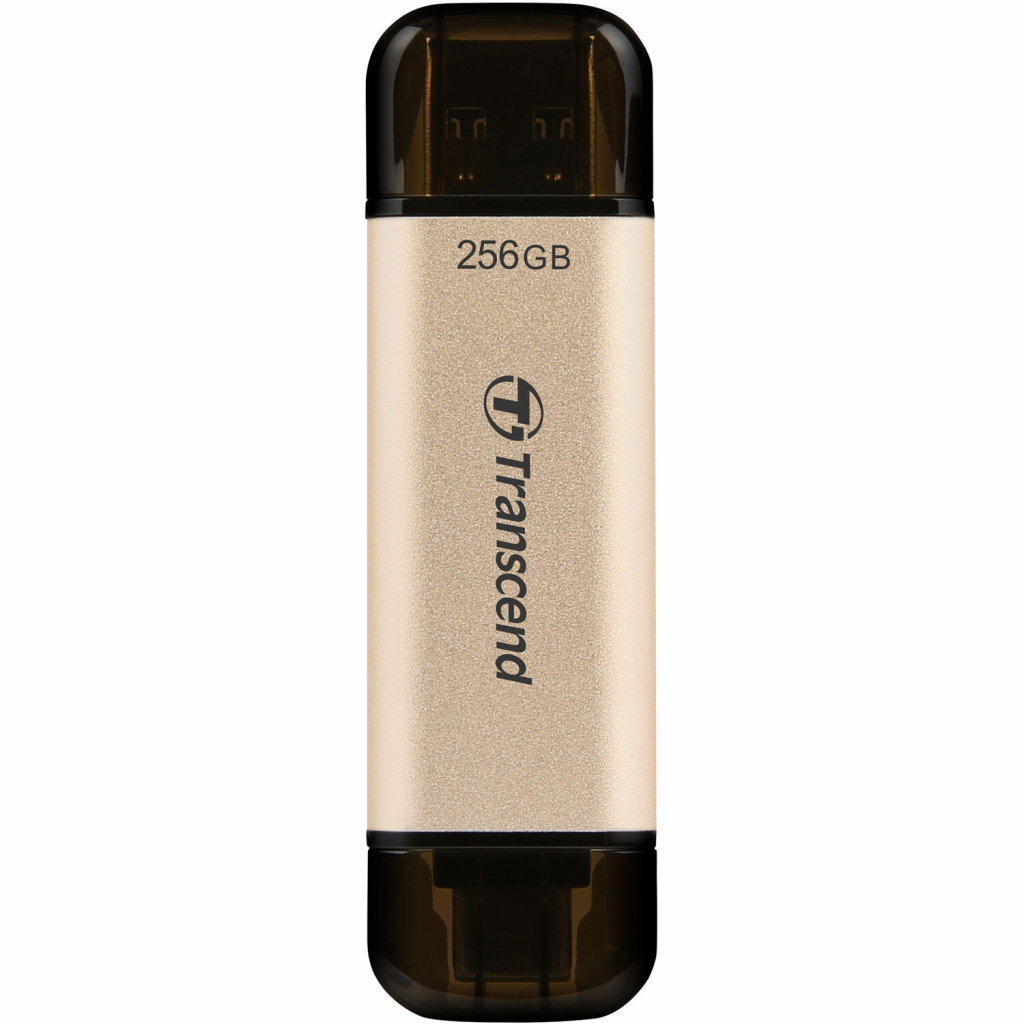 USB флеш накопичувач Transcend 256GB JetFlash 930 Gold-Black USB 3.2/Type-C (TS256GJF930C) - зображення 1