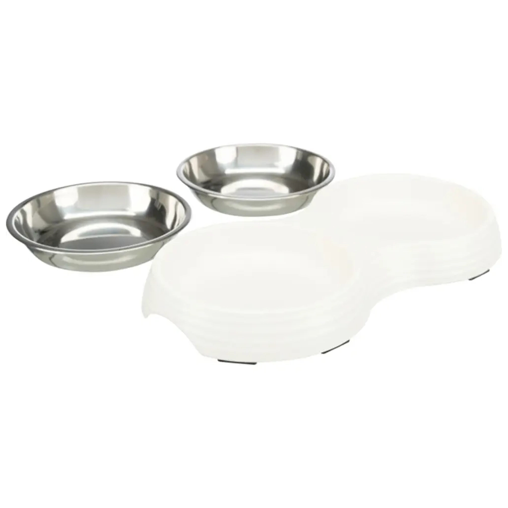 Посуд для котів Trixie Миска подвійна 2х200 мл/13 см(біла) (4011905251875) - зображення 2