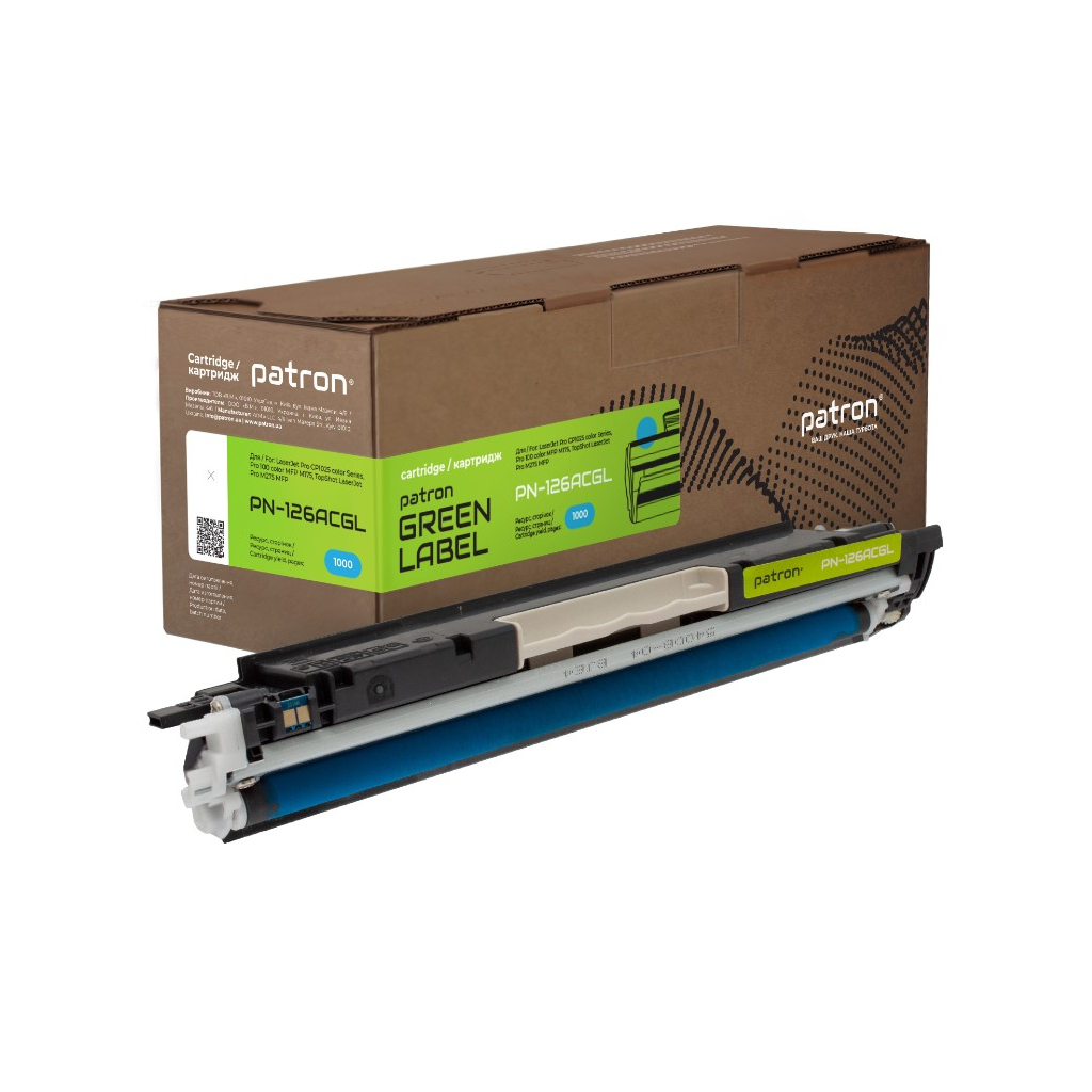 Тонер-картридж Patron HP 126A (CE311A) Green Label, cyan (PN-126ACGL) - зображення 1