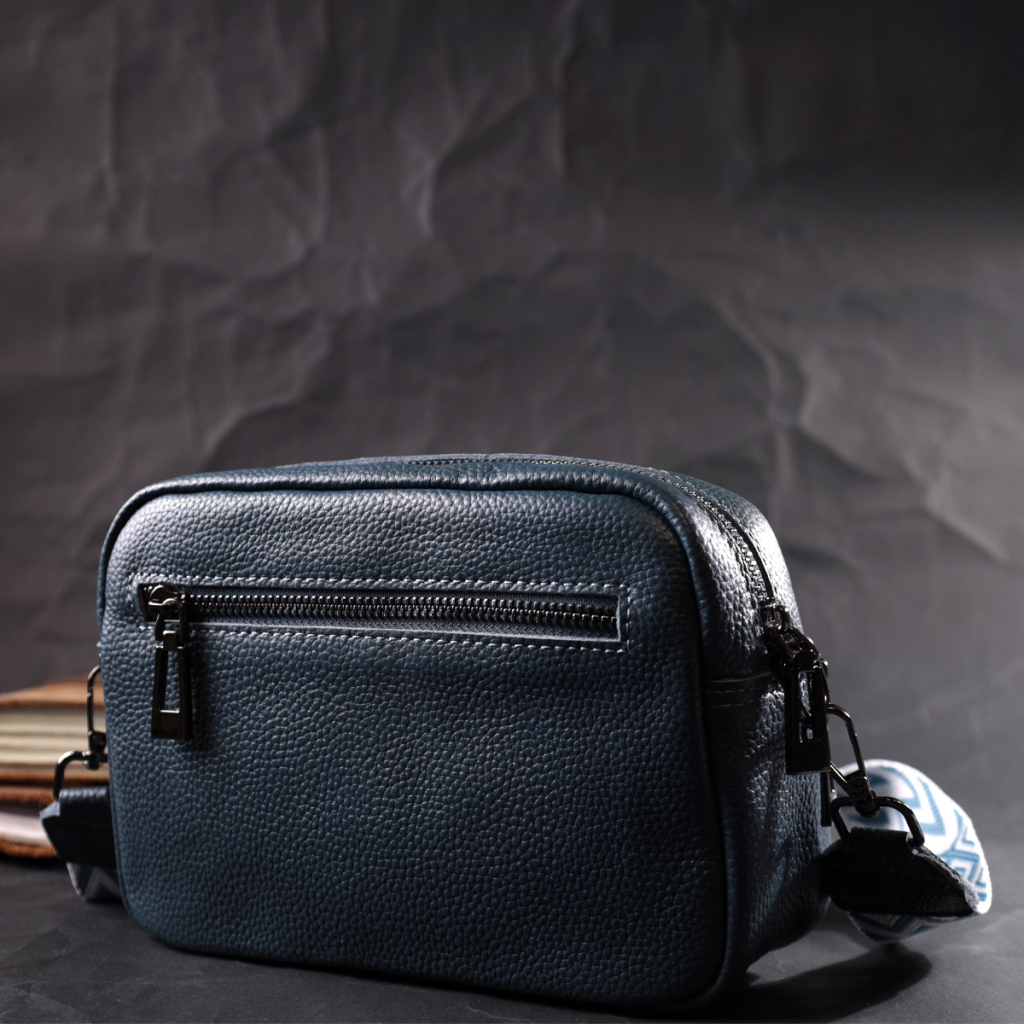 Сумка Vintage Жіноча крос-боді з натуральної шкіри Синя (22297) - зображення 10