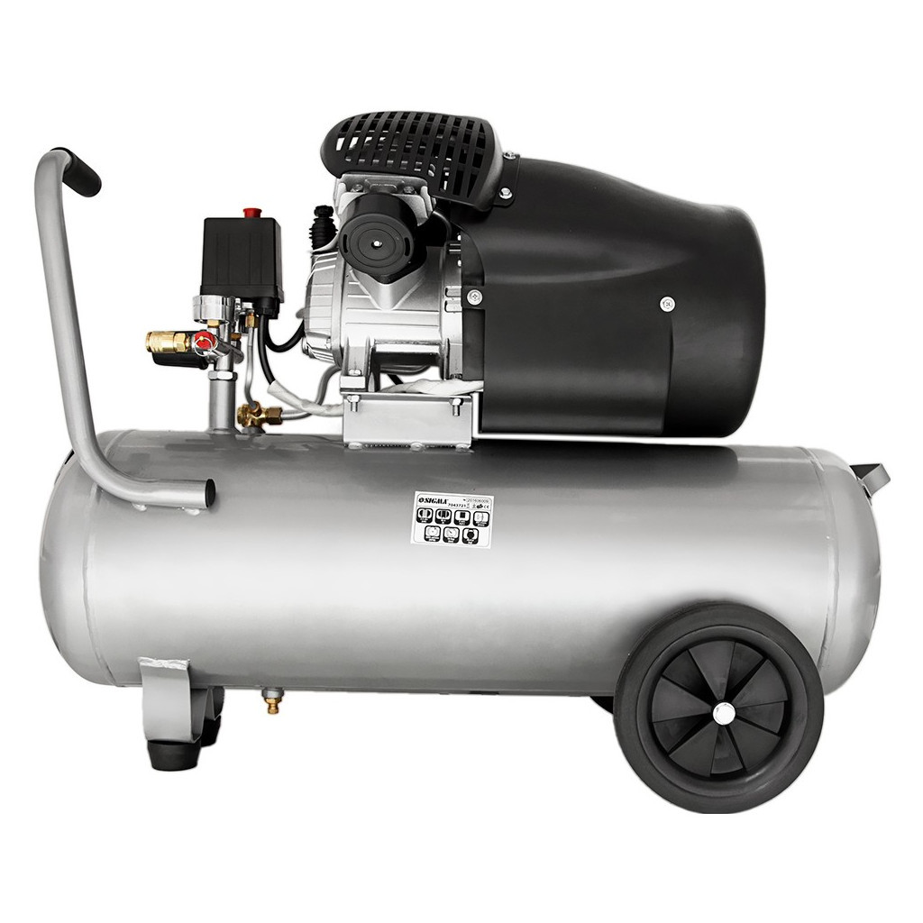 Компресор Sigma двоциліндровий 2.5кВт 455л/хв 10бар 50л (2 крана) (7043721) - зображення 3