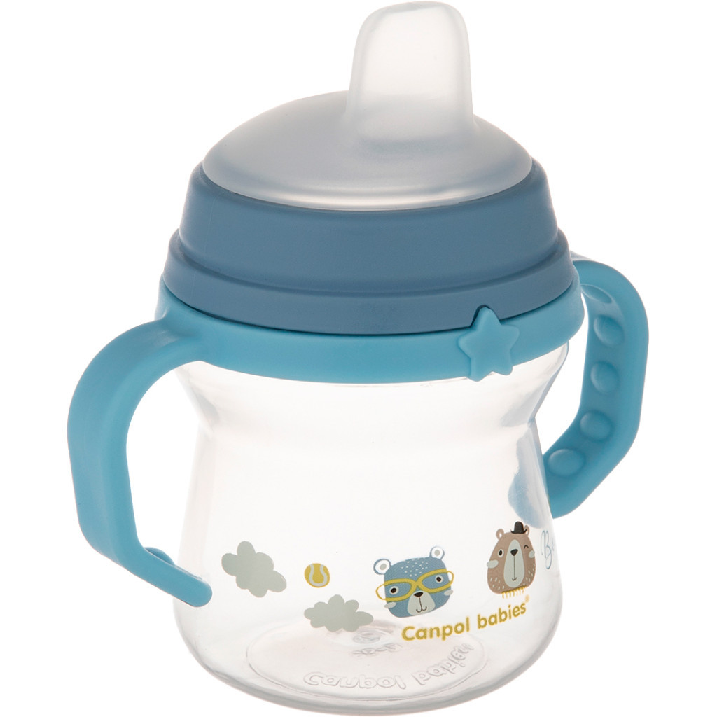 Поїльник-непроливайка Canpol babies Bonjour Paris з силіконовим носиком FirstCup 150 мл Блакитна (56/612_blu) - зображення 2