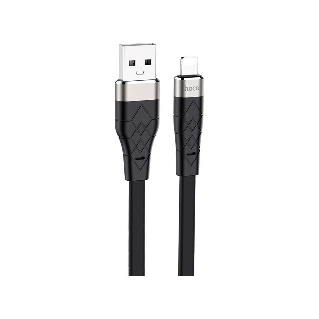Дата кабель USB 2.0 AM to Lightning 1.0m 2.4A silicone X53 black HOCO (6931474738059) - зображення 1