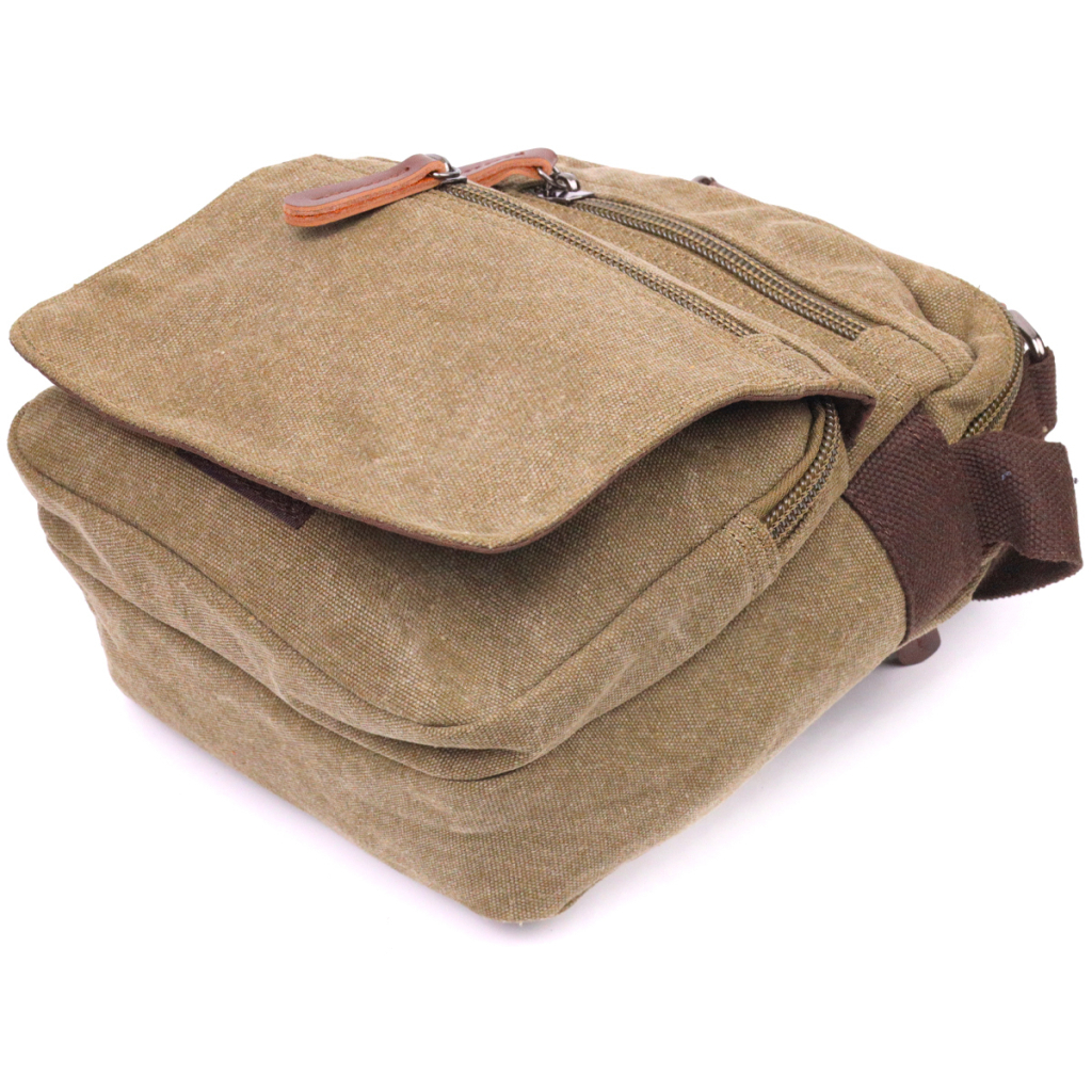 Сумка Vintage Тканинна з щільного текстилю Оливкова (21227) - зображення 3