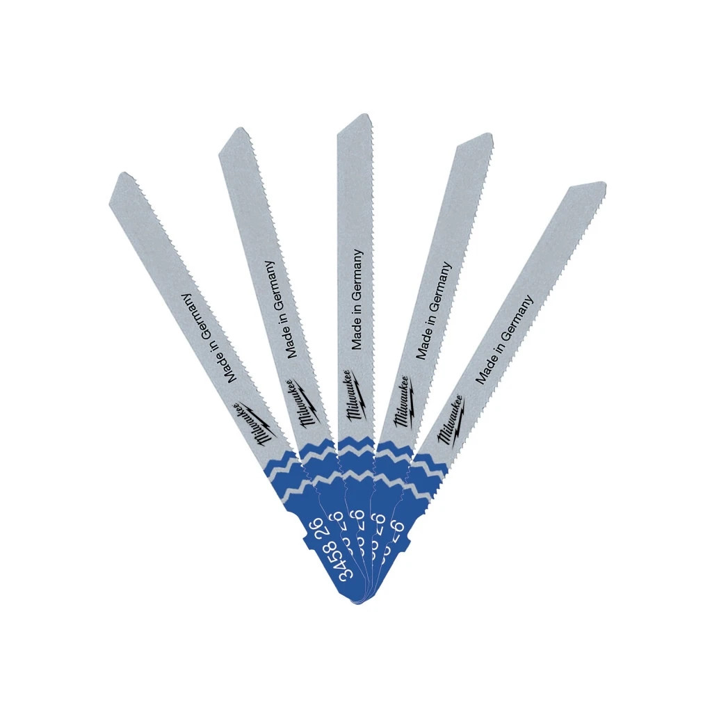 Полотно Milwaukee для електролобзика T118A, 75мм, крок зуба 1.2, 5шт (4932345826) - зображення 1