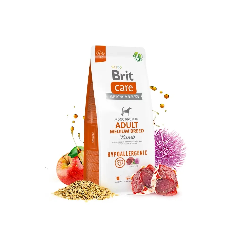Сухий корм для собак Brit Care Dog Hypoallergenic Adult Medium Breed гіпоалергенний з ягням 12 кг (8595602559015) - зображення 2