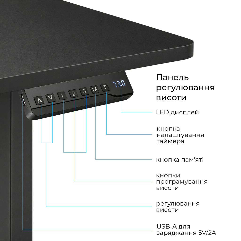 Комп'ютерний стіл OfficePro ODE1880B Black (ODE1880B) - зображення 7