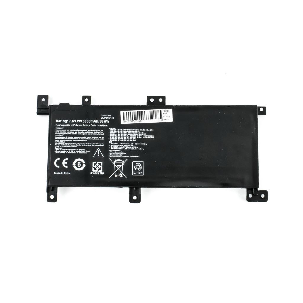 Акумулятор до ноутбука Asus X556 C21N1509, 4840mAh (38Wh), 2cell, 7.6V, Li-Pol AlSoft (A47988) - зображення 1