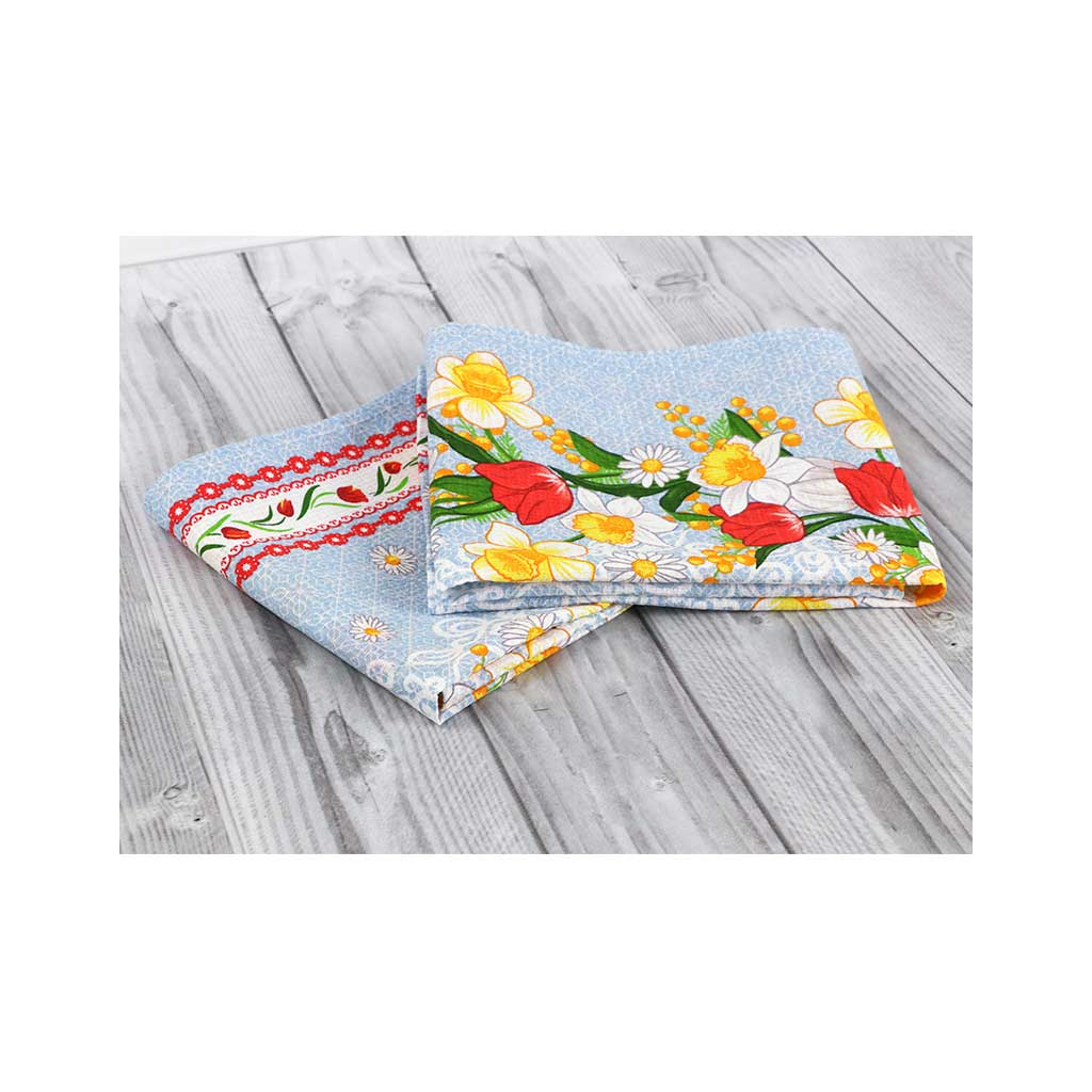 Рушник Руно вафельний набивний Весняні квіти -2, 45х80 см (202.15_Весняні квіти_2) - зображення 7