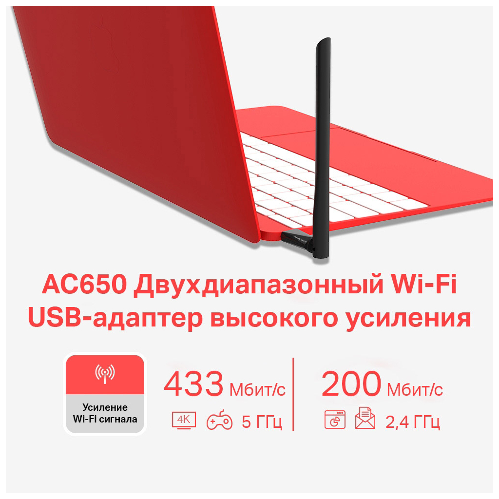 Мережева карта Wi-Fi Mercusys MU6H - изображение 5