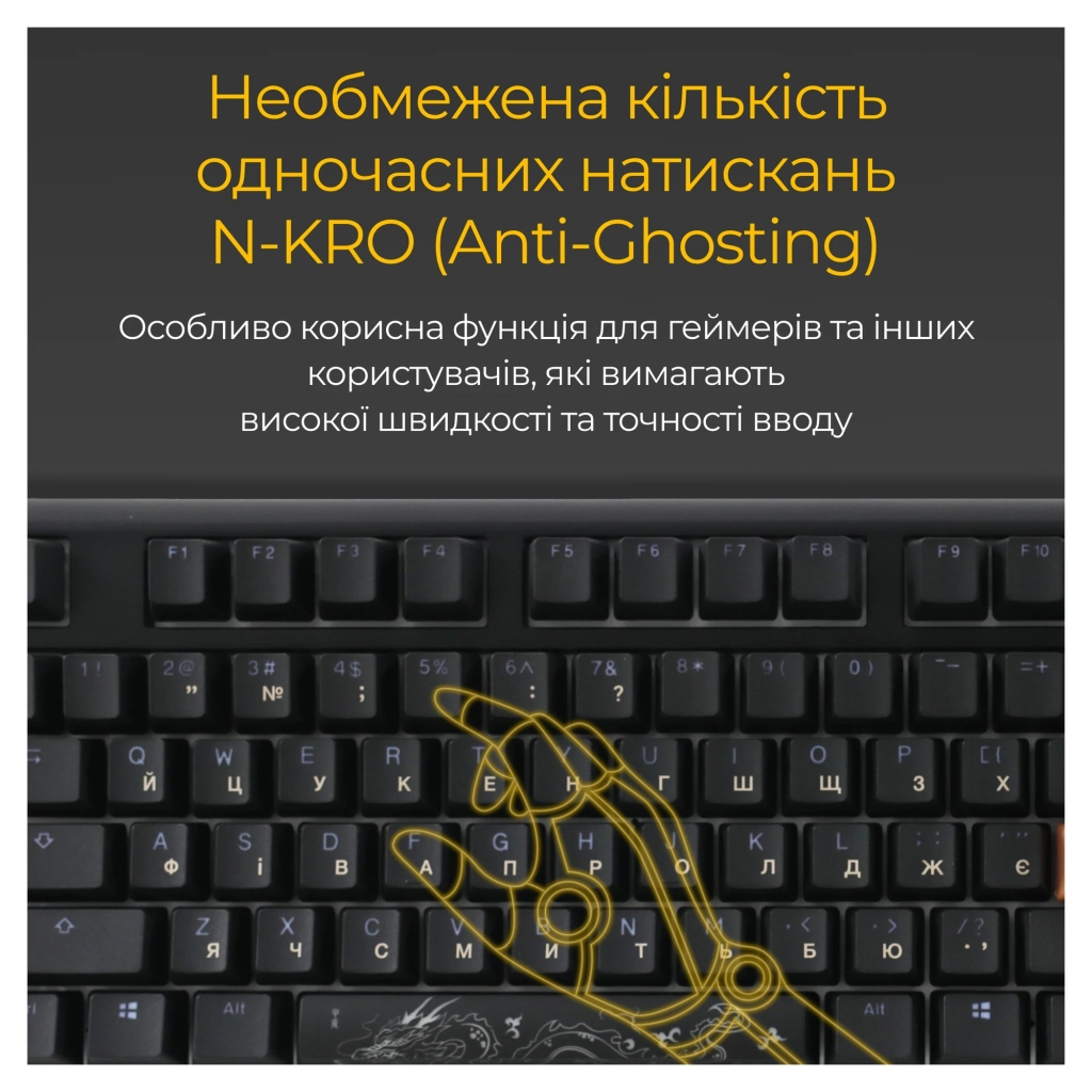 Клавіатура Ducky One 3 Cherry MX Speed Silver RGB UA USB Black (DKON2108ST-PUAPXCLAWSC1) - зображення 9
