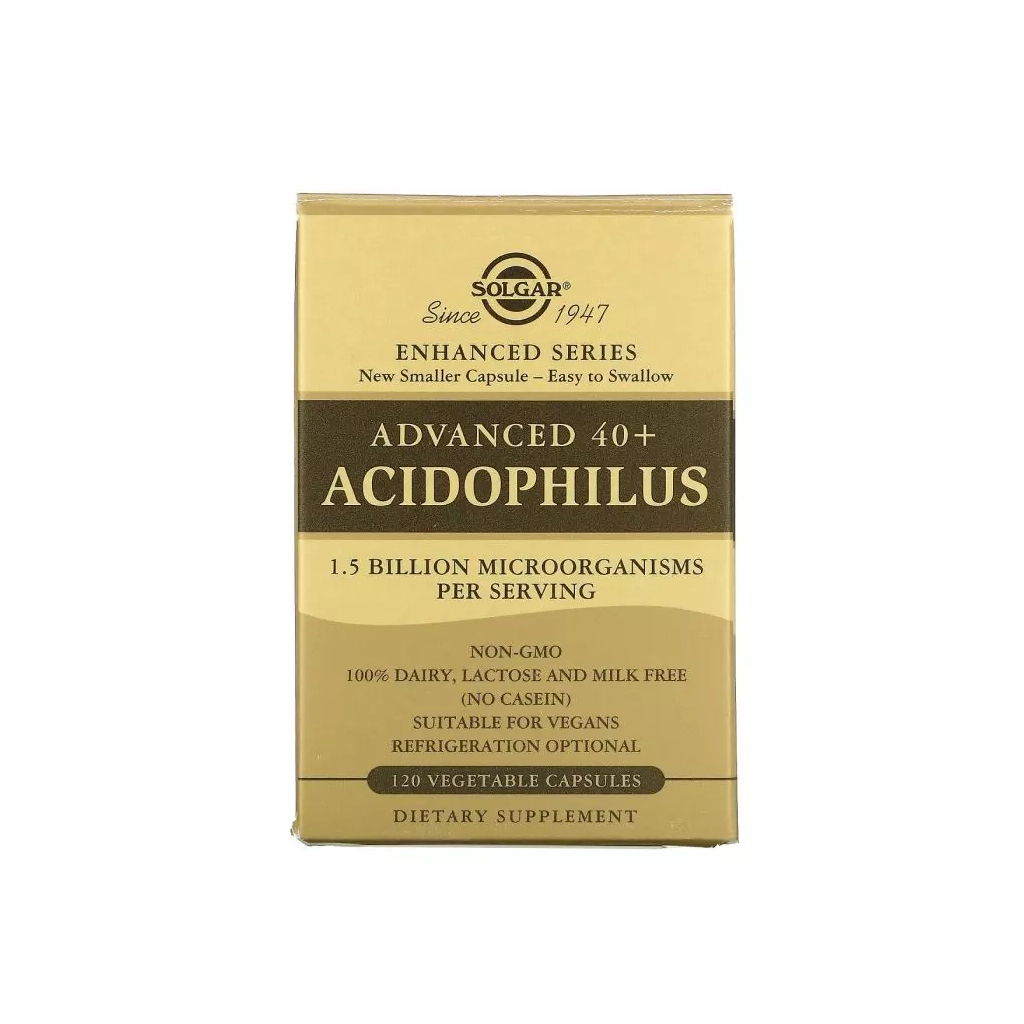Пробіотики Solgar Пробіотики, Advanced 40+ Acidophilus, 120 капсул (SOL-00029) - зображення 2