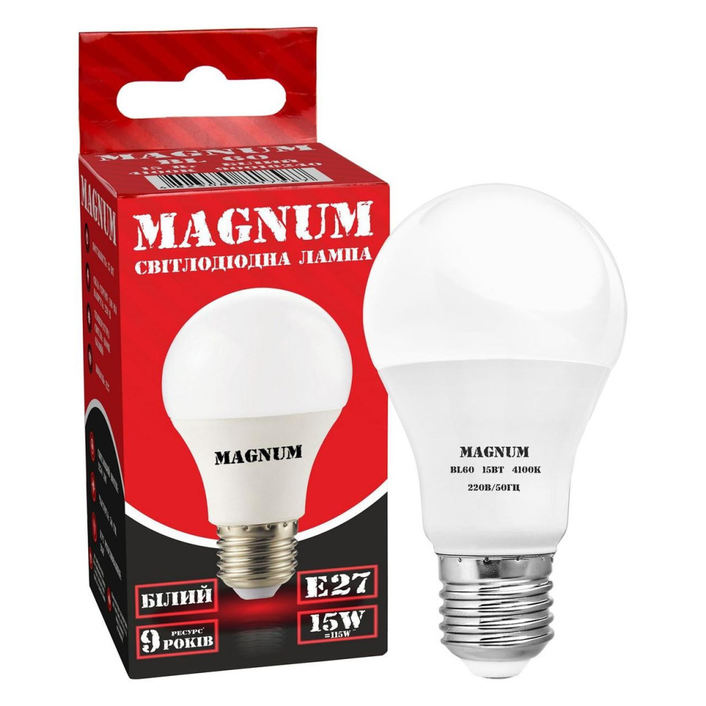 Лампочка MAGNUM BL 60 15 Вт 4100K 220В E27 (90018240) - зображення 2