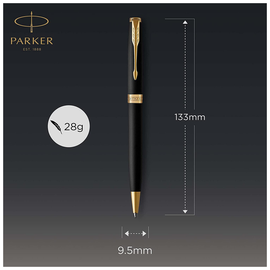 Ручка кулькова Parker SONNET 17 UKRAINE Matte Black Lacquer GT BP Трезубец (84832_T001y) - зображення 4