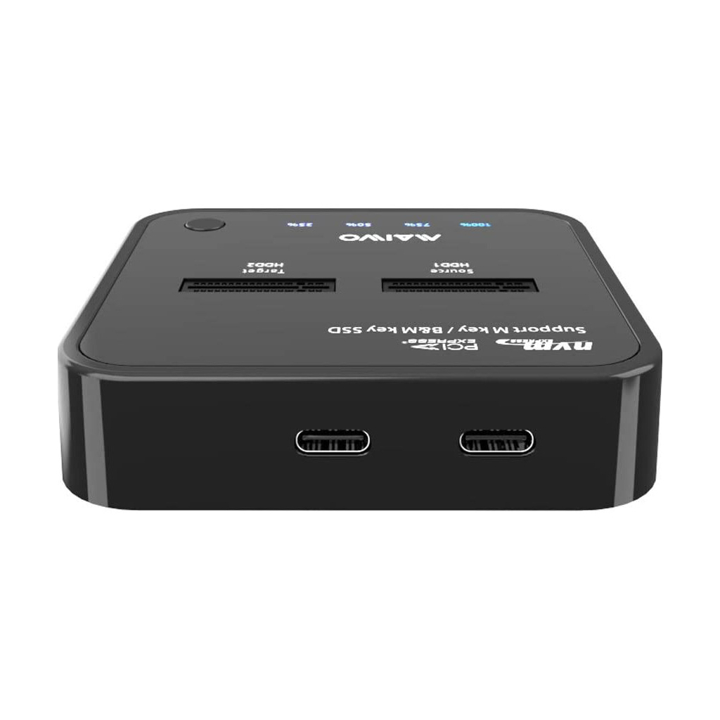 Док-станція для накопичувачів Maiwo 2*NVMe M.2 SSD Key M/B+M USB 3.1 Gen2 Type-C (K3016P) - зображення 3
