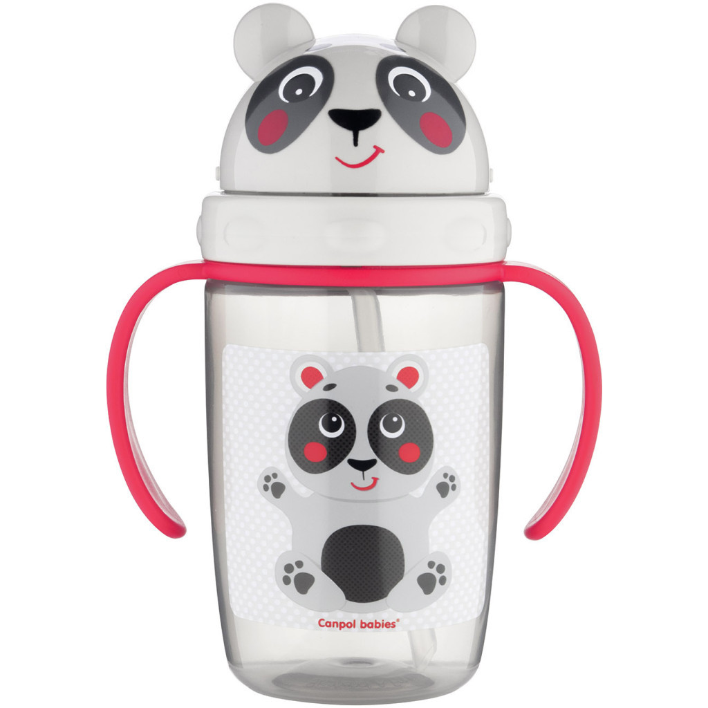 Поїльник-непроливайка Canpol babies Hello Little з трубочкою 400 мл Бежевий (56/500_bei) - зображення 1